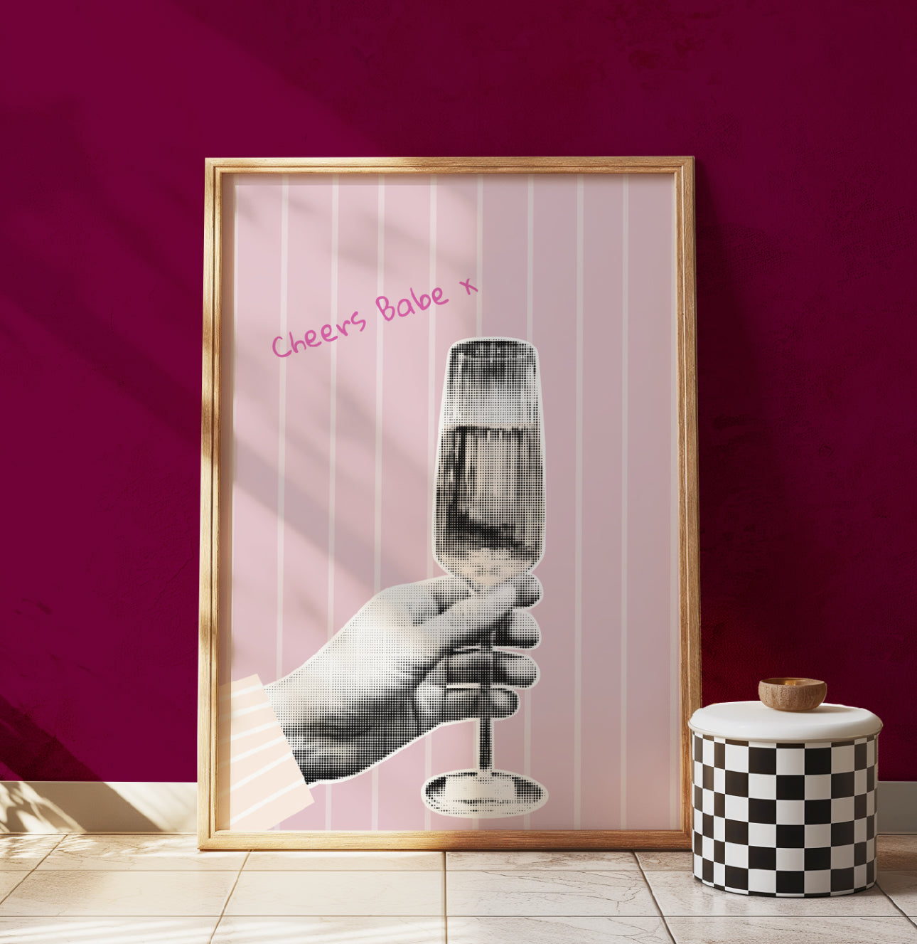 Cheers Babe - A4 Wall Art Print