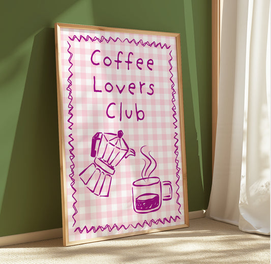 Coffee Lovers Club - A4 Wall Art Print